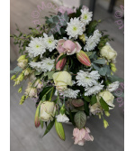 Pink and White Sheaf funerals Flowers